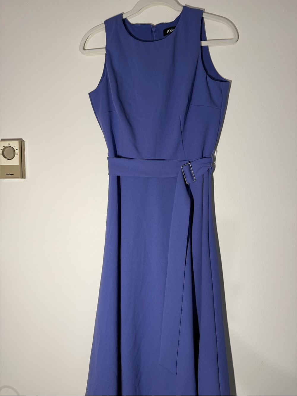 Anne Klein Sleeveless Periwinkle Belted Maxi Dress